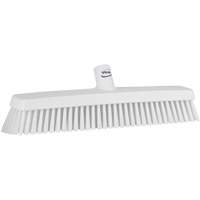 Push Broom Head, Fine/Stiff Bristles, 16-1/2", Polyester/Polypropylene, White NTL Industrial