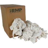 Recycled Rags, Cotton, White, 20 lbs. NTL Industrial