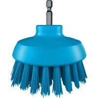 HyDrive Round Drill Brush, Extra Stiff Bristles, 3-1/10" Long, Blue NTL Industrial