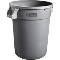 Grey Titan Garbage Container, Plastic, 20 US gal. NTL Industrial