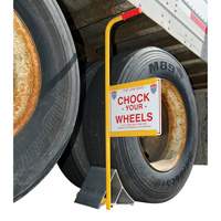 Wheel Chock with Handle & Sign, 7" W x 11-7/8" D x 7-11/16" H KI285 | NTL Industrial