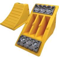 40 Ton Large Equipment Wheel Chock with Aluminum Cleats, Urethane, Yellow NTL Industrial