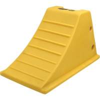 75 Ton Large Equipment Wheel Chock with Grip Pads, Urethane, Yellow NTL Industrial