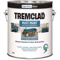 Tremclad&reg; Water-Based Rust Paint, 3.78 L, Gallon, Black NTL Industrial