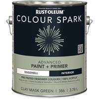 Colour Spark Interior Pre-Tinted Paint + Primer Wall Paint, Clay Mask Green, Eggshell, 3.78 L, Gallon NTL Industrial