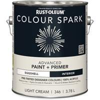 Colour Spark Interior Pre-Tinted Paint + Primer Wall Paint, White Cotton, Semi-Gloss, 3.78 L, Gallon NTL Industrial