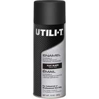UTILI-T General Purpose Enamel Spray Paint, Black, Flat, 10 oz./283 g, Aerosol Can NTL Industrial