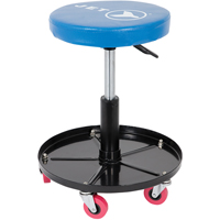 Adjustable Mechanic's Roller Seat, Vinyl, Blue, 300 lbs. Capacity LT516 | NTL Industrial