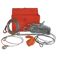 Tirfor<sup>®</sup> Wire Rope Hoist TU128 Rescue Kit , 7/16" Wire Diameter, 4000  lbs. (2 tons) Capacity LV074 | NTL Industrial