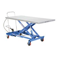 Pneumatic Hydraulic Scissor Lift Table, Steel, 63" L x 31-1/2" W, 1000 lbs. Cap. LV470 | NTL Industrial