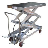 Pneumatic Hydraulic Scissor Lift Table, Stainless Steel, 47-1/4" L x 24" W, 1500 lbs. Cap. LV474 | NTL Industrial