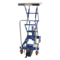 Pneumatic Hydraulic Scissor Lift Table, Steel, 35-1/2" L x 20" W, 800 lbs. Cap. LV478 | NTL Industrial