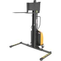 Narrow Mast Powered Lift Stacker, Electric Operated, 1000 lbs. Capacity, 63" Max Lift NTL Industrial