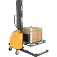 Narrow Mast Powered Lift Stacker, Electric Operated, 1000 lbs. Capacity, 63" Max Lift NTL Industrial