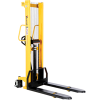 Manual Hydraulic Stacker, Hand Pump Operated, 2000 lbs. Capacity, 63" Max Lift NTL Industrial