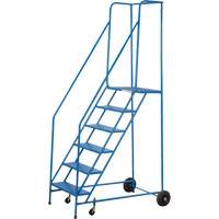 CSA-Certified Rolling Step Ladder, 6 Steps, 22" Step Width, 55" Platform Height, Steel NTL Industrial