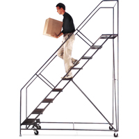 Slope Rolling Ladder, 5 Steps, Anti-Skid, 50° Incline, 50" High NTL Industrial