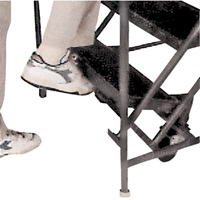 Slope Rolling Ladder, 9 Steps, Anti-Skid, 50° Incline, 90" High NTL Industrial