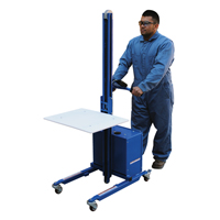 Quick Lift Platform Stacker, Electric Operated, 175 lbs. Capacity, 57" Max Lift NTL Industrial