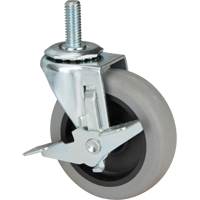 Roulette &agrave; tige, Pivotant avec frein, Diam&egrave;tre 3" (76 mm), Capacit&eacute; 80 lb (36 kg) NTL Industrial