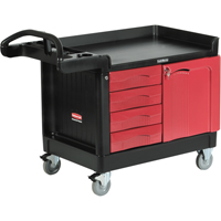 Trademaster Mobile Cabinets & Work Centres, 4 Drawers, 49" L x 26-1/4" W x 38" H, Black NTL Industrial
