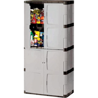 Heavy-Duty Cabinets, Plastic, 3 Shelves, 72" H x 36" W x 18" D, Mica and Charcoal MH722 | NTL Industrial