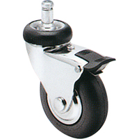 Comfort Roll Caster, Swivel with Brake, 2" (51 mm) Dia., 125 lbs. (57 kg.) Capacity NTL Industrial