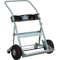 Four-Wheel Cylinder Hand Trucks, Pneumatic Wheels, 28" W x 6" L Base, 1000 lbs. NTL Industrial