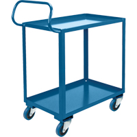 Chariot ergonomique &agrave; tablettes, 800 lb Capacit&eacute;, Acier, 20" la x 37" ha x 32" p, Bordure vers le haut NTL Industrial