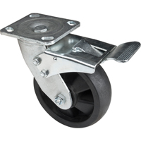 Roulettes haute temp&eacute;rature, Pivotant avec frein, 6" (152,4 mm), Nylon, 880 lb (399 kg) NTL Industrial