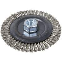 Brosse pour cordon de soudure, Dia. 5", Fils 0,022", Arbre 5/8"-11, Acier inoxydable NTL Industrial
