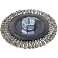 Brosse pour cordon de soudure, Dia. 4", Fils 0,022", Arbre 5/8"-11, Acier inoxydable NTL Industrial