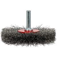 Brosse radiale &agrave; fils cr&ecirc;p&eacute;s mont&eacute; sur mandrin ER300-12, 3", Fils ,012" NTL Industrial
