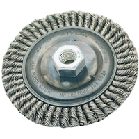Brosse pour cordon de soudure, Dia. 4", Fils 0,022", Arbre 5/8"-11, Acier NTL Industrial