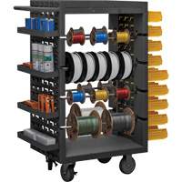 8 Rod Mobile Wire Spool Rack, Steel, 8 Rod, 18-1/8" W x 46-1/16" H x 32-1/4" D, 1200 lbs. Capacity MN163 | NTL Industrial
