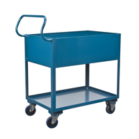 Deep Lipped Service Cart, 2 Tiers, 24" W x 47" H x 36" D, 1200 lbs. Capacity NTL Industrial