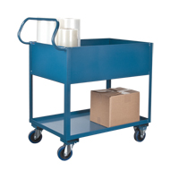 Deep Lipped Service Cart, 2 Tiers, 24" W x 47" H x 36" D, 1200 lbs. Capacity NTL Industrial