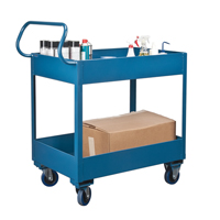 Deep Lipped Service Cart, 2 Tiers, 24" W x 47" H x 36" D, 1200 lbs. Capacity NTL Industrial