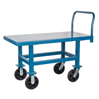Elevated Platform Trucks, 60" L x 30" W, 1000 lbs. Capacity, Pneumatic Casters NTL Industrial