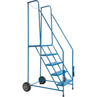 Trailer Access Rolling Ladder with Rails, 6 Steps, 22" Step Width, 55" Platform Height, Steel MO012 | NTL Industrial