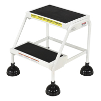 &eacute;chelles Stop-Step, 2 marches, Largeur de la marche 16", Hauteur de la plateforme 18-9/16", Acier NTL Industrial