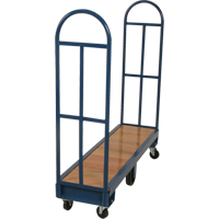 U-Boat - Wood Deck / Steel Frame , 60" L x 16" W, 1750 lbs. Capacity, Mold-on Rubber Casters MO128 | NTL Industrial