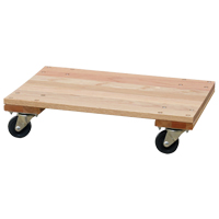 Solid Platform Wood Dolly, Rubber Wheels, 900 lbs. Capacity, 16" W x 24" D x 6" H MO199 | NTL Industrial