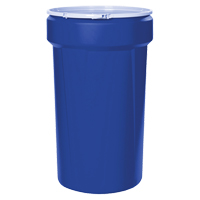 Nestable Polyethylene Drum, 55 US gal (45 imp. gal.), Open Top, Blue MO764 | NTL Industrial