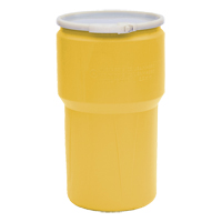 Nestable Polyethylene Drum, 14 US gal (11.7 imp. gal.), Open Top, Yellow MO769 | NTL Industrial