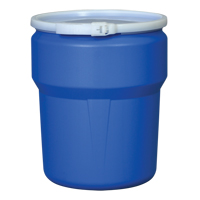 Baril emboîtable en poly&eacute;thyl&egrave;ne, 10 gal. US (8,33 gal. imp.), Dessus ouvert, Bleu NTL Industrial
