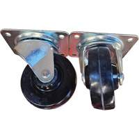 Roulette avec plaque, Pivotant, 4" (101,6 mm), Caoutchouc, 225 lb (102 kg) NTL Industrial