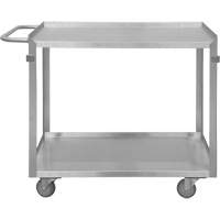 Industrial Grade Shelf Cart, 2 Tiers, 22-1/2" W x 34" H x 42-7/16" D, 600 lbs. Capacity MO988 | NTL Industrial