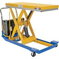 DC Powered & Manual Scissor Lift Table, Steel, 48" L x 24" W, 1000 lbs. Capacity MP198 | NTL Industrial