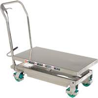 Manual Hydraulic Scissor Lift Table, 36-1/4" L x 19-3/8" W, Stainless Steel, 600 lbs. Capacity MP227 | NTL Industrial